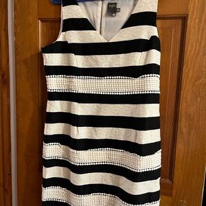 Taylor Black and White Striped Dress